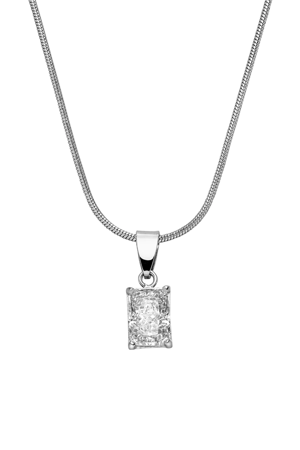 Baguette Stone Pendant Necklace