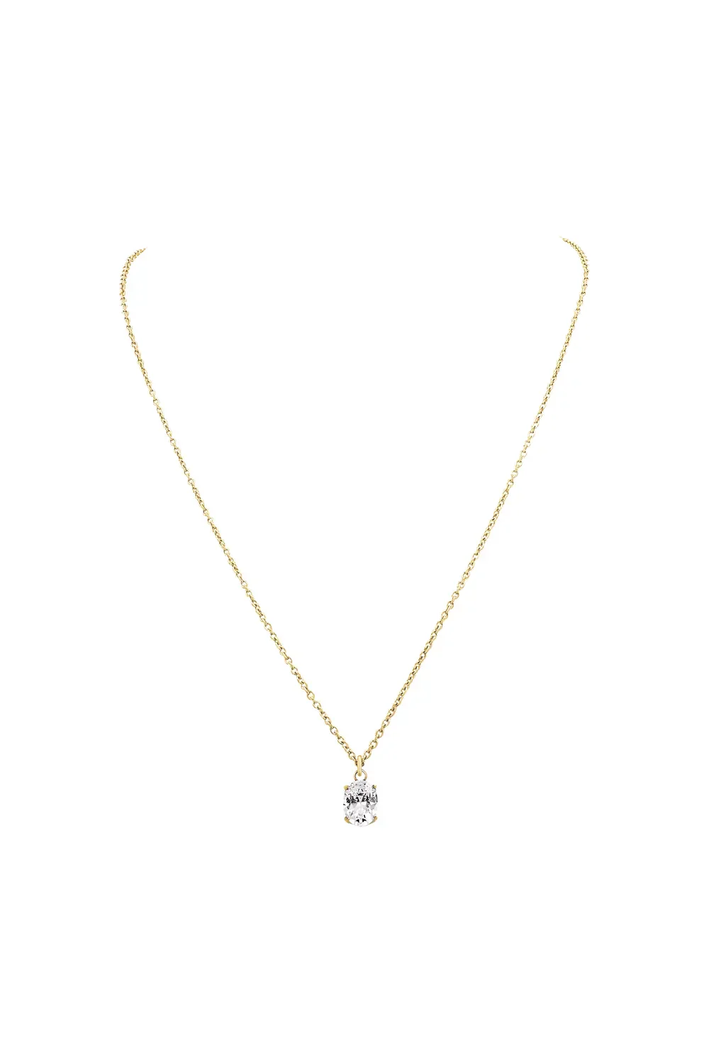Brilliant Oval Pendant Necklace
