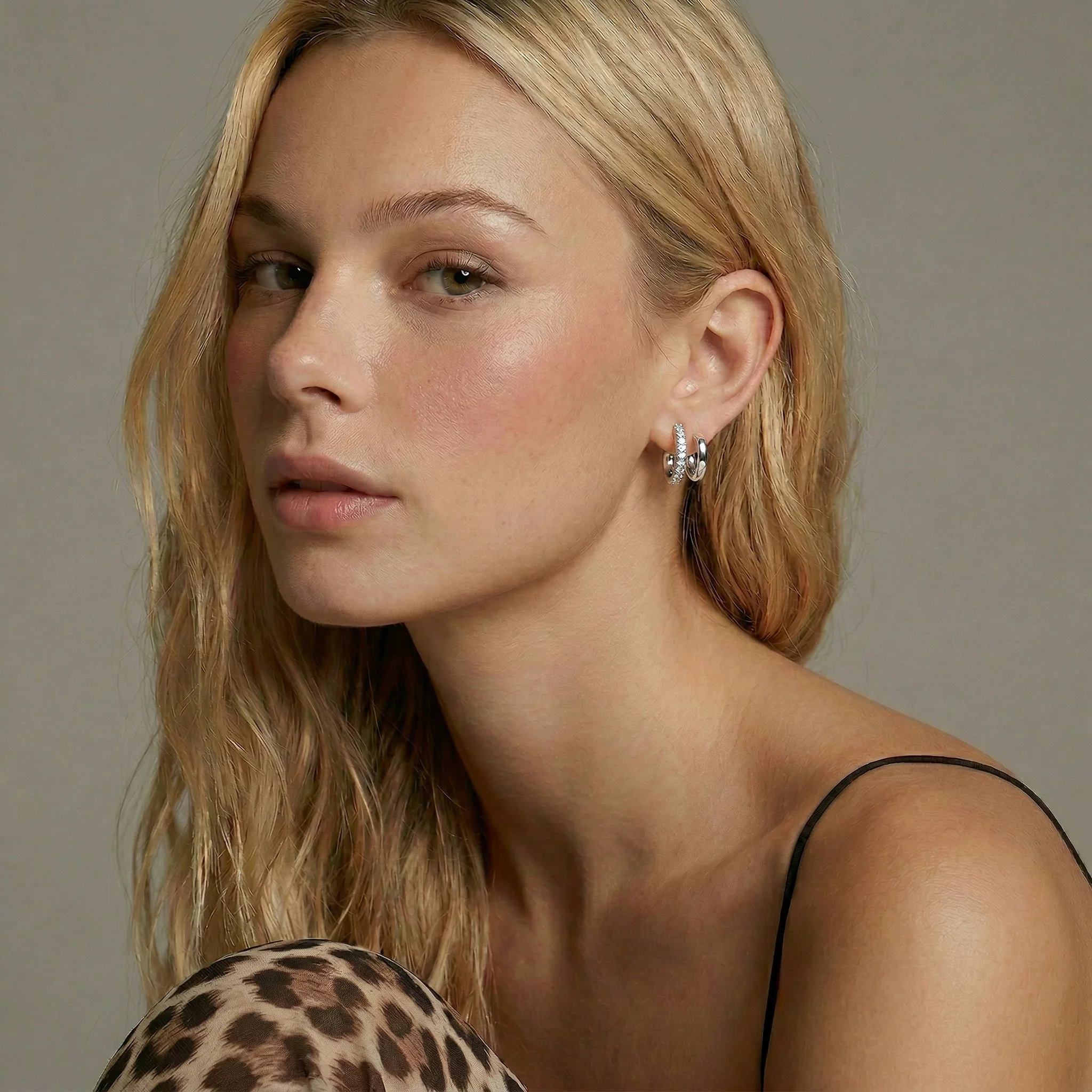 Classic Pave Double Hoops - Image 2