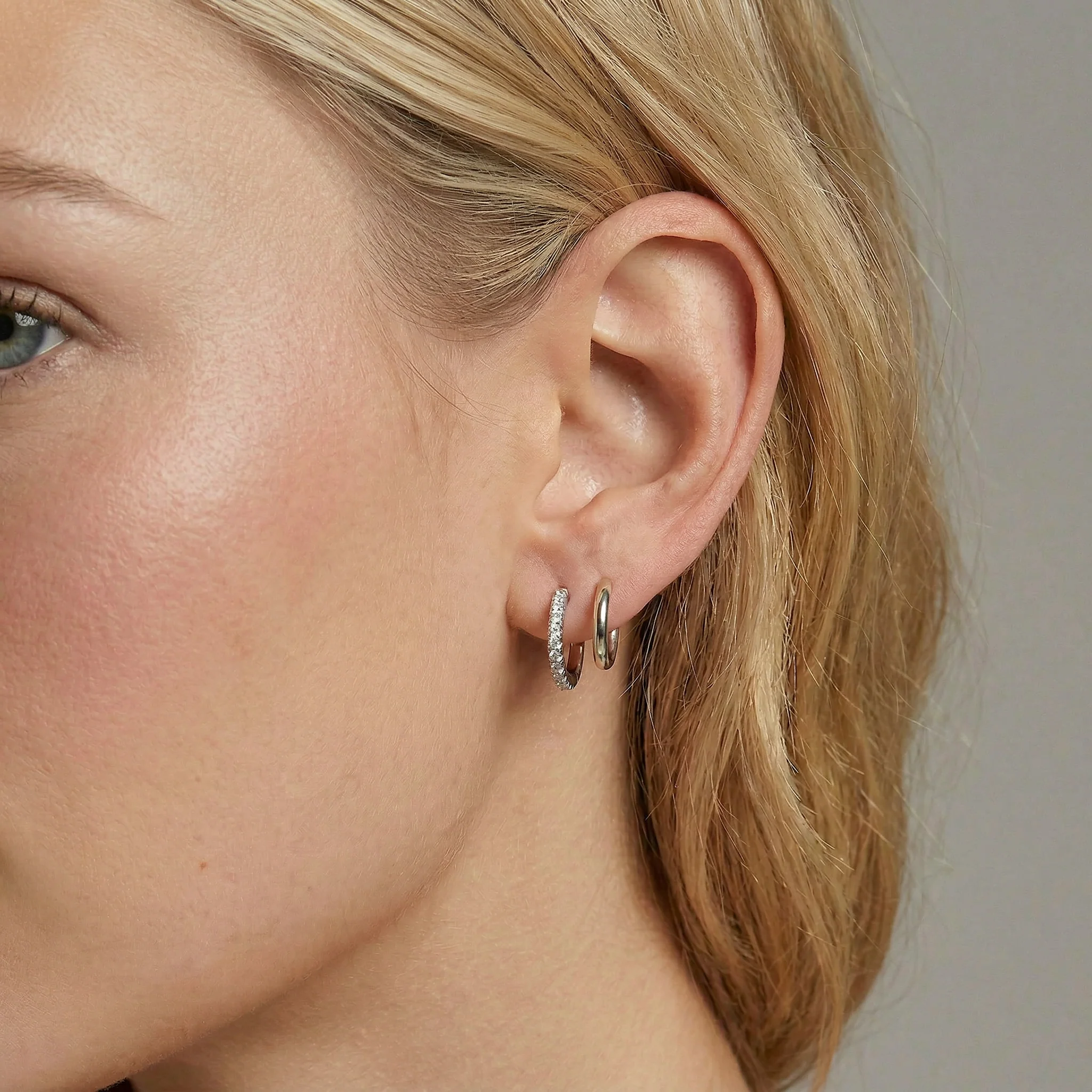 Classic Pave Double Hoops - Image 3