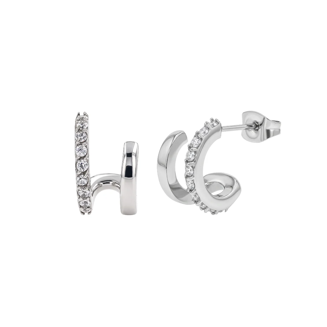 Classic Pave Double Hoops - Image 4
