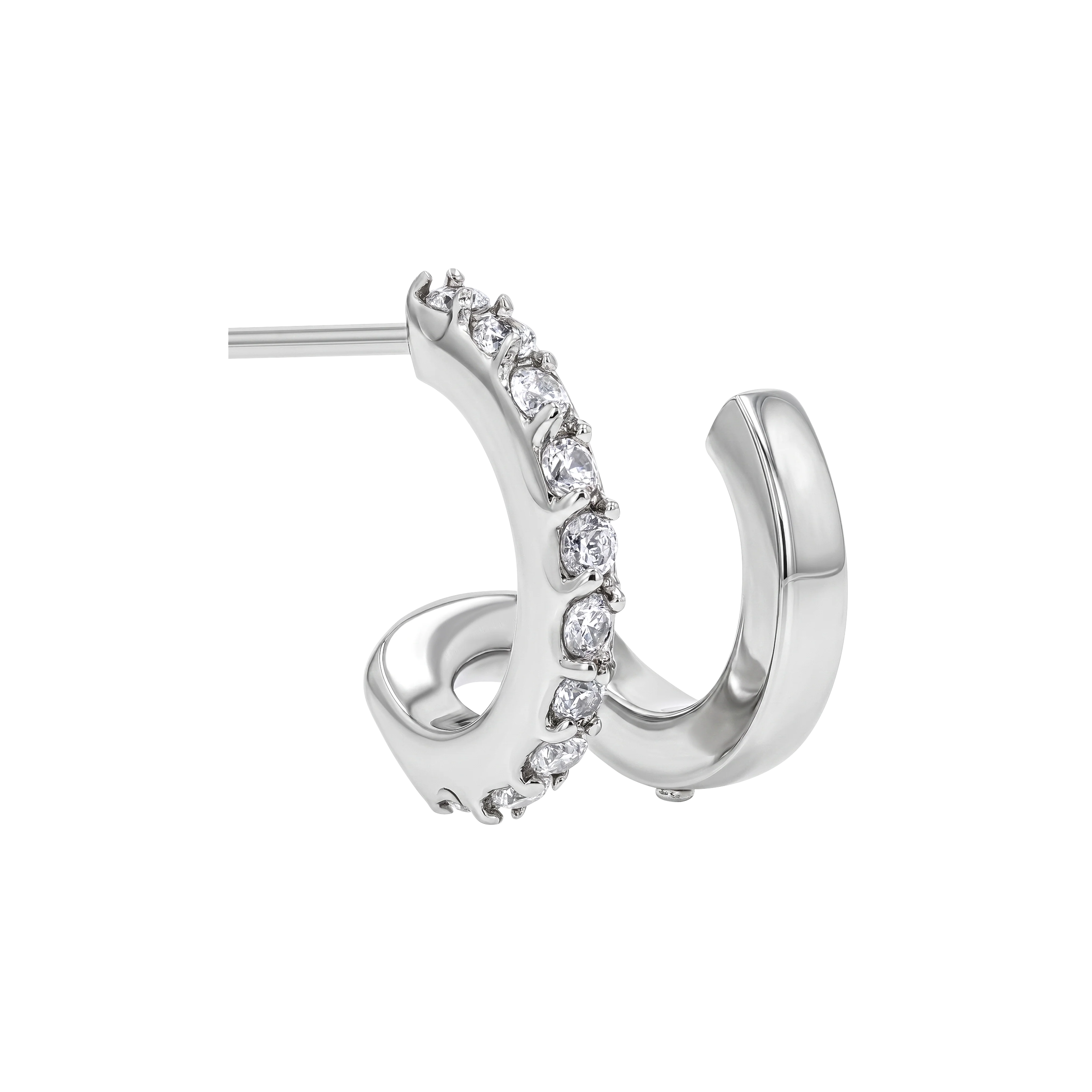 Classic Pave Double Hoops - Image 5