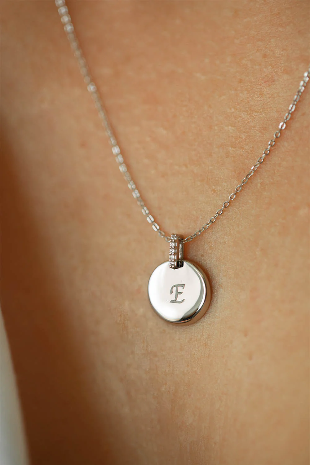 Engravable Round Pavé Necklace - Image 2
