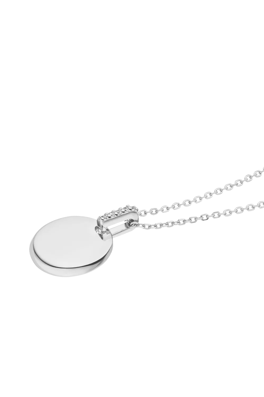 Engravable Round Pavé Necklace - Image 5