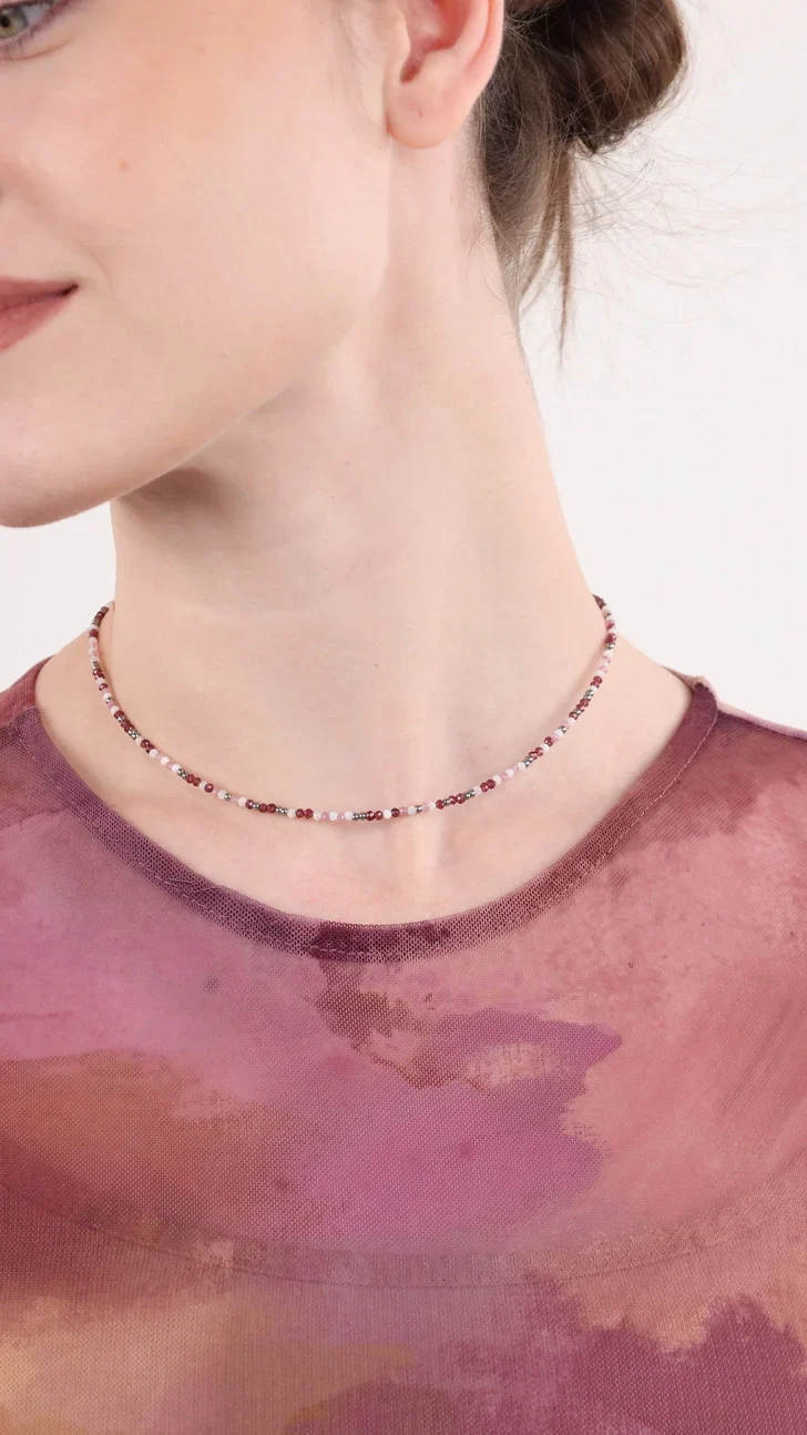 Lola Gemstone Beaded Necklace - Image 3