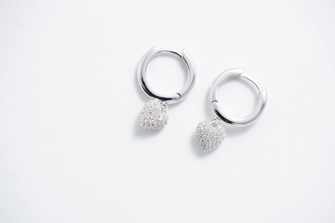 Pure Heart Charm Hoops - Image 2