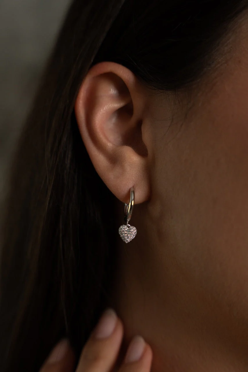 Pure Heart Charm Hoops - Image 3