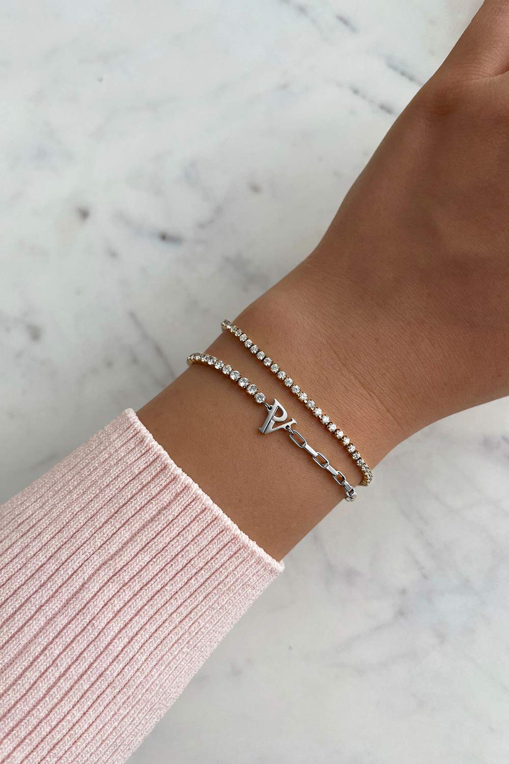 PV Tennis & Chain Bracelet - Image 2