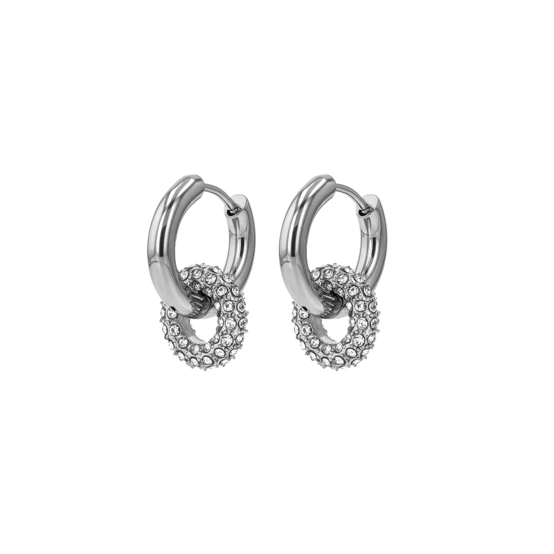 Sparkling Donut Charm Hoop - Image 3