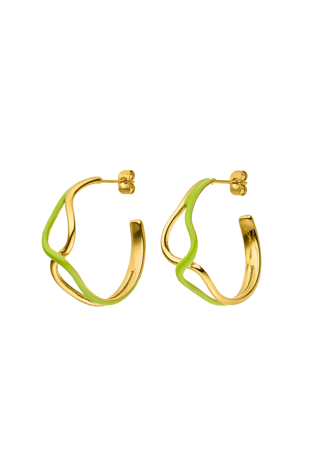 Wave Rush Enamel Hoops
